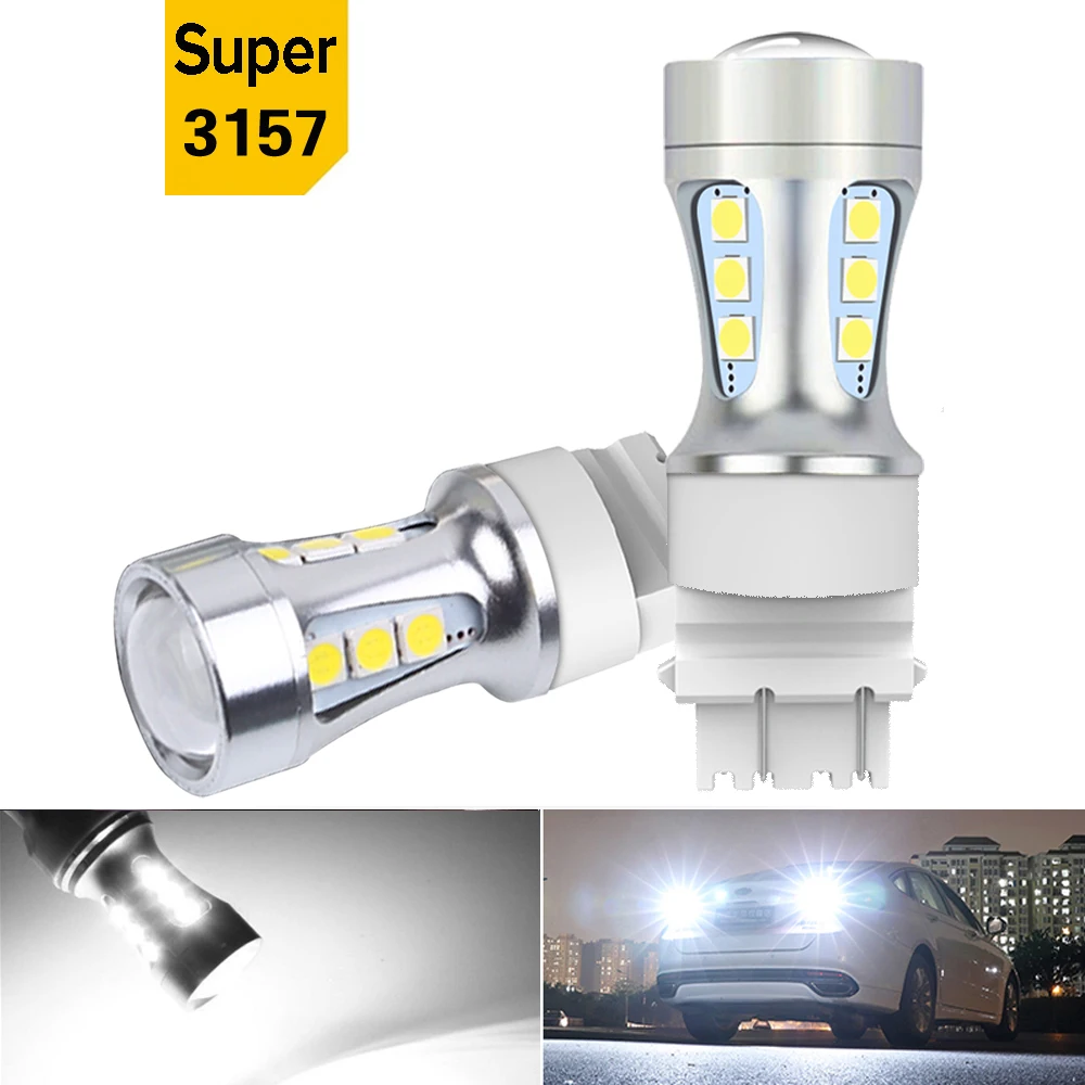 

Светодиодная лампа T20 7440 T25 7443 W21W W21/5W WY21W P27 7W, светодиодные чипы 3157, автомобильная лампа заднего хода, дневные ходовые огни, поворотный сигнал,...