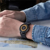 brown wood watch eutour brand men quartz watches magnetic magnet ball drive mens wooden dial black rubber band male wristwatches