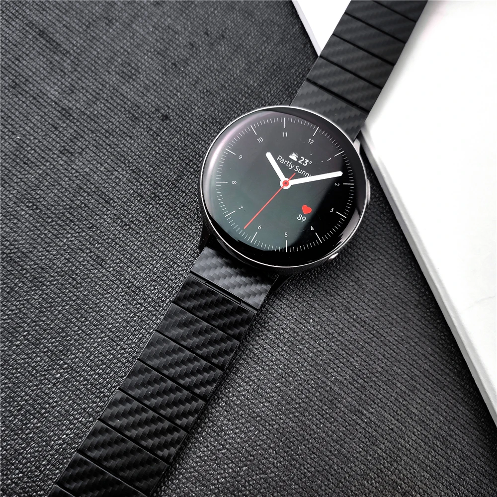 20mm 22mm strap for samsung galaxy watch 3 45mm 41mm band galaxy watch 46mm active 2 Gear S3 Frontier/Classic carbon fiber band