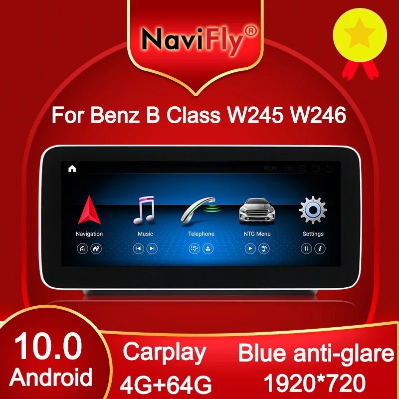 NaviFly Auto GPS 4 Гб + 64 10 25 &quotIPS Android Автомобильный мультимедийный плеер для Mercedes Benz B Class