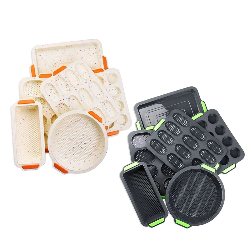 

Silicone French Bread Loaf Pans,Non-Stick Bake Mold Bakeware Set of 6,for Homemade Cakes,Breads,Meatloaf