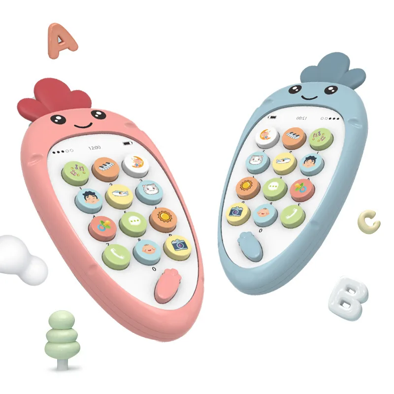 

Baby Phone Toys Bilingual Telephone Teether Music Voice Toys Early Childhood Education Electronic Toys For Children Baby Gift