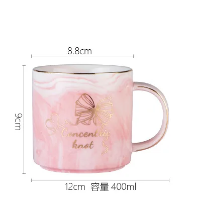 11 Marble Ceramic Mug Handpainted Gold Monogram Natural Marble Porcelain Coffee Mug Pink Gold Inlay Cup Creative Wedding Gift - Цвет: 11