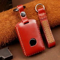 leather car key bag high quality hand stitched car key case shell for volvo s90 xc90 xc60 xc40 s60 car key protector cover