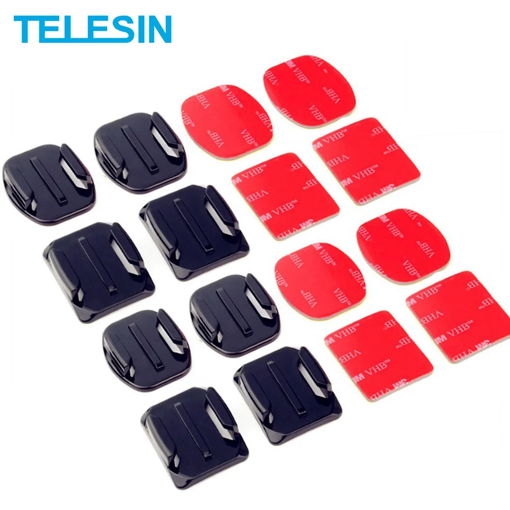 

TELESIN 8pcs Flat and Curved Adhesive Sticker Mount Helmet for GoPro Hero SJCAM Xiaomi Yi EKEN Sports Camera Accessories