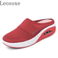 womens mesh lightweight shoes woman slippers wedge shoes female air cushion sandals thick bottem sneakers plus size 43