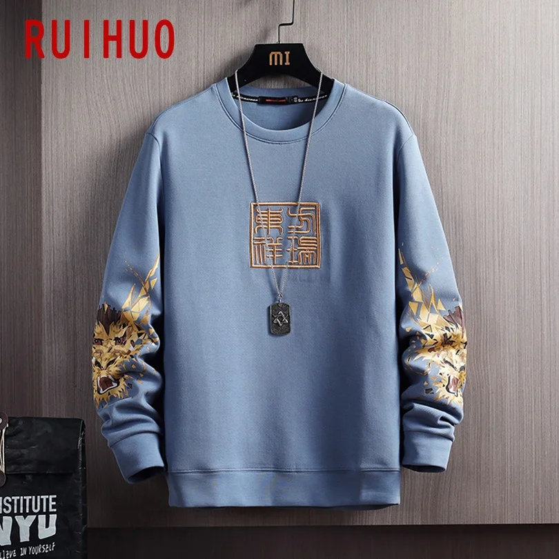 Мужской свитшот с принтом дракона размеры до 3XL | Мужская одежда