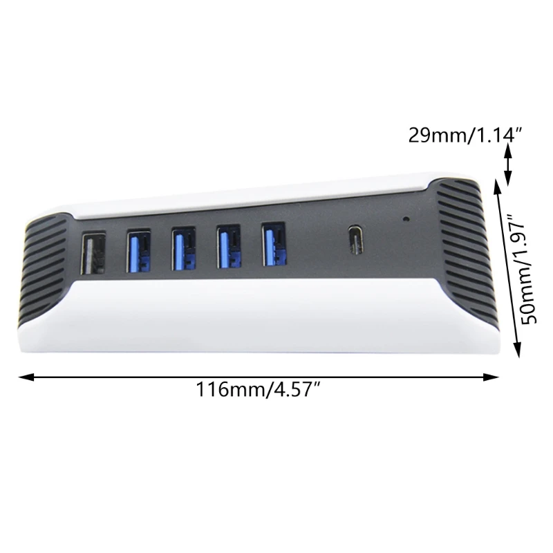 

USB 3.0 Hub, 5 Port Powered USB Hub Expander USB 3.0 Data Port Hub With Universal Compatible With PS5
