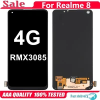6 4 original amoled for realme 8 display lcd touch screen replacement digitizer assembly for realme8 4g rmx3085 lcd panel