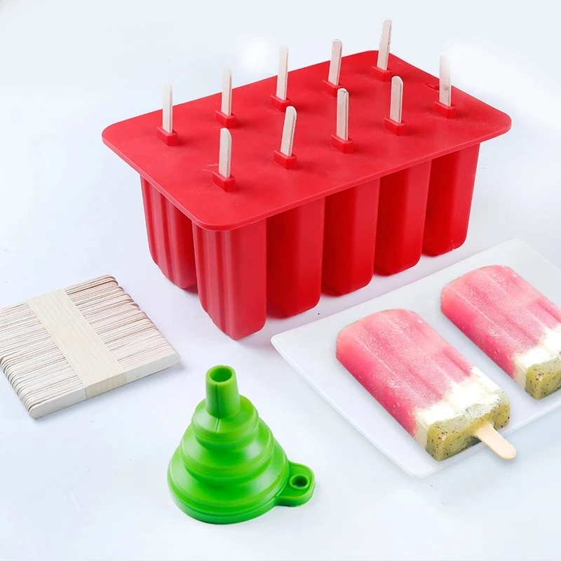 

Food Grade Popsicle Silicone Molds 4/10 Cavity Homemade Kitchen Home Made Tools Popsicle Mold Free Frozen Ice Pop Cream Maker