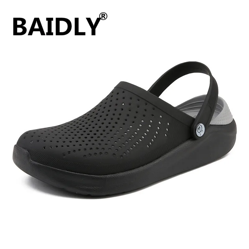 Сандалии мужские с закрытым носком дышащие пляжные шлепанцы клоги летняя обувь