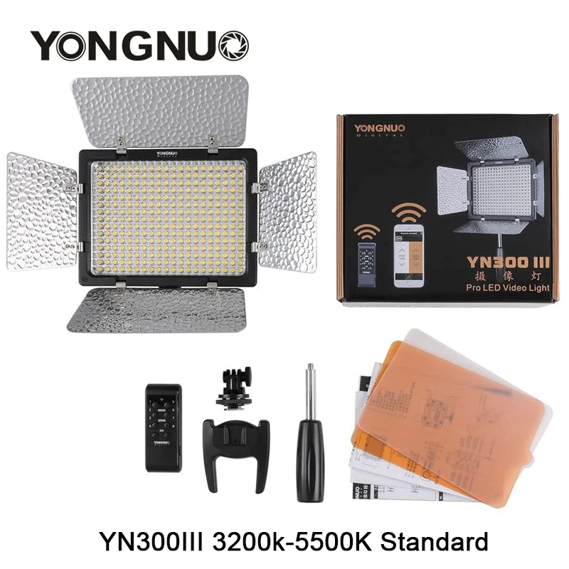 YongNuo YN300 III YN300III 3200k-5500K CRI95 Светодиодная лампа для фото-и видеосъемки опционально с