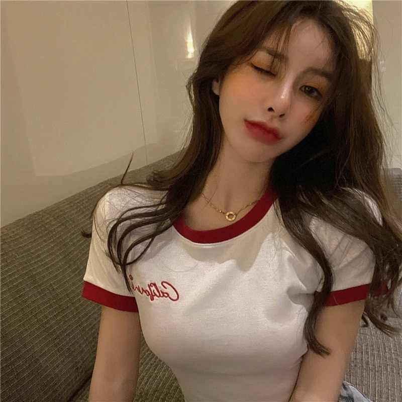 Популярный в Интернете Женский Топ корейский стройнящий и подходящий ко всему