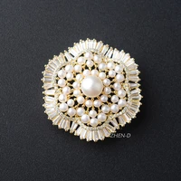 zhen d treasure extravagance golden elegant flower brooch freshwater akoya pearls shining perfect gift lapel pins for women