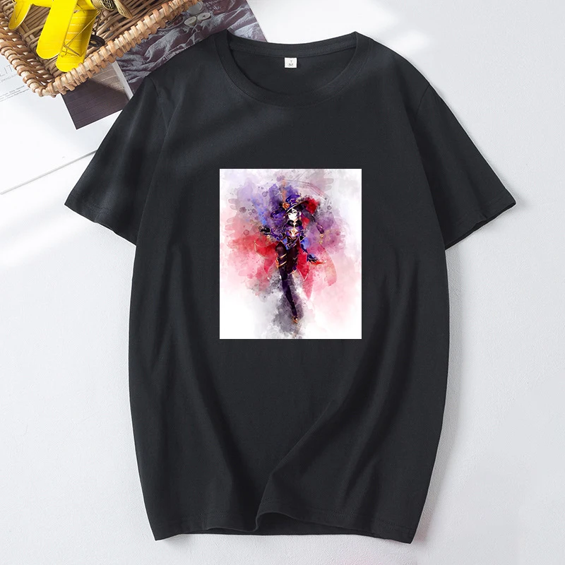 

New Japan Genshin Impact Game Unisex Tshirt Harajuku Graphic Print Short Sleeve T-shirt Fashion 100% Cotton Street Wear Tees Top