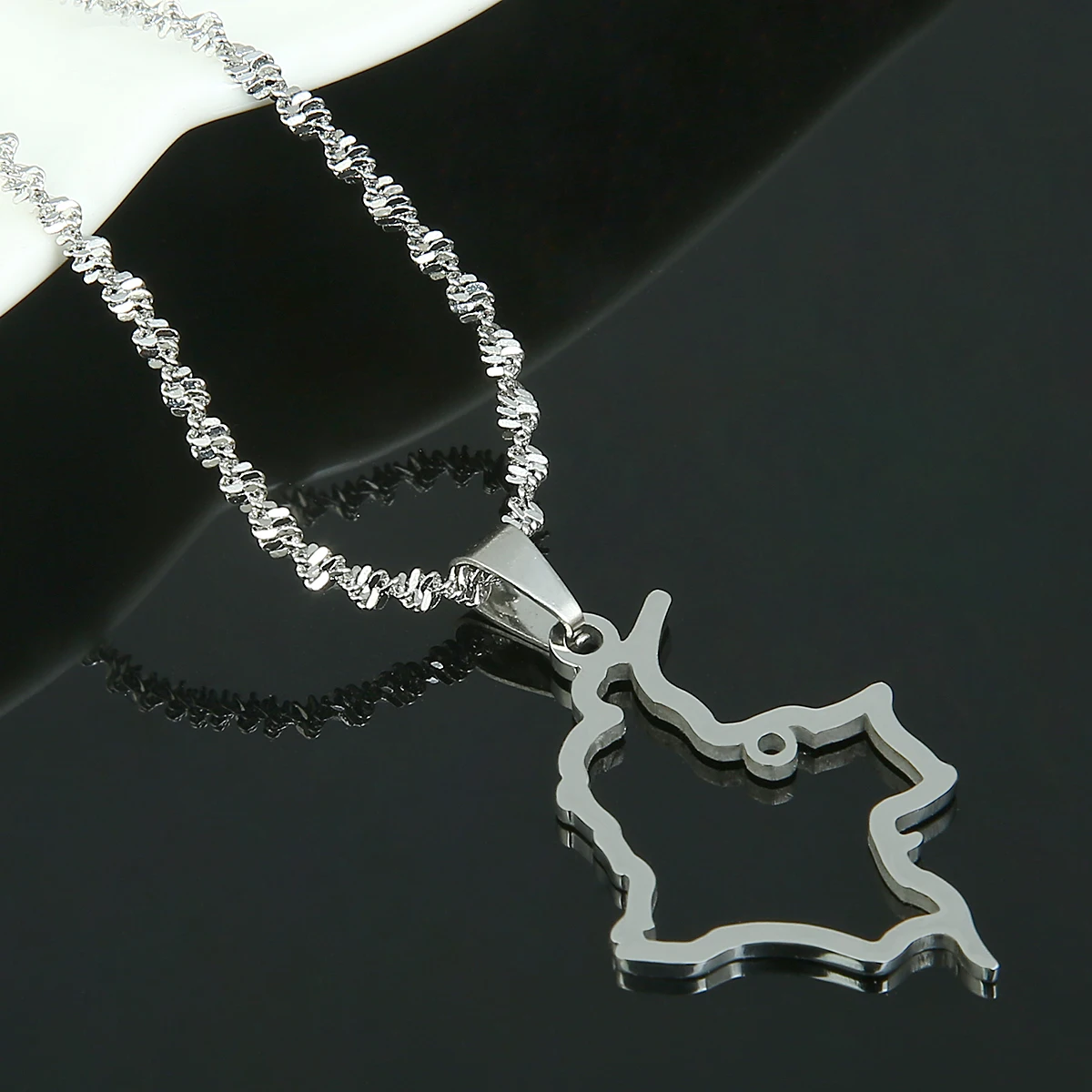 Ожерелье с подвеской в виде карты Колумбии из нержавеющей стали ювелирные