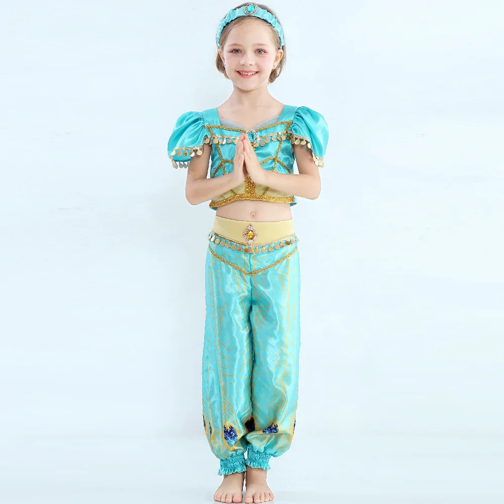 Детские парики для косплея Aladdin и magic lamp Princess платье цвета жасмин девочек на