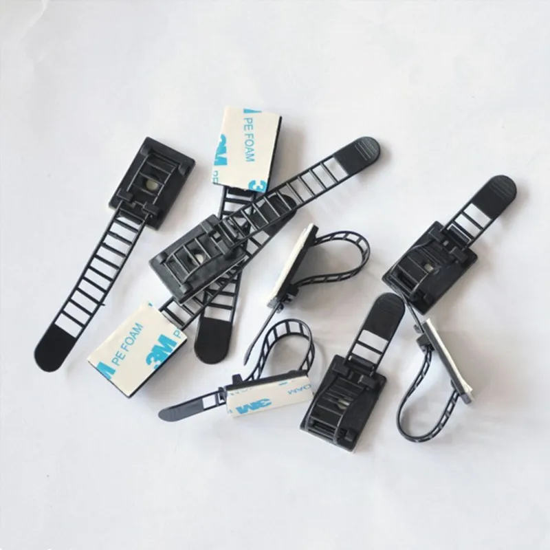 20 шт. регулируемые Кабельные зажимы самоклеящиеся кабельные ремни с