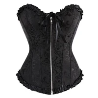 corset sexy lace plus size erotic zip floral women bustier corset lingerie tops brocade victorian fashion dropshipping