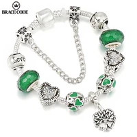 antique silver color concealer european fashion women bracelet diy tree of life beads family tree pendant bracelet free shipping