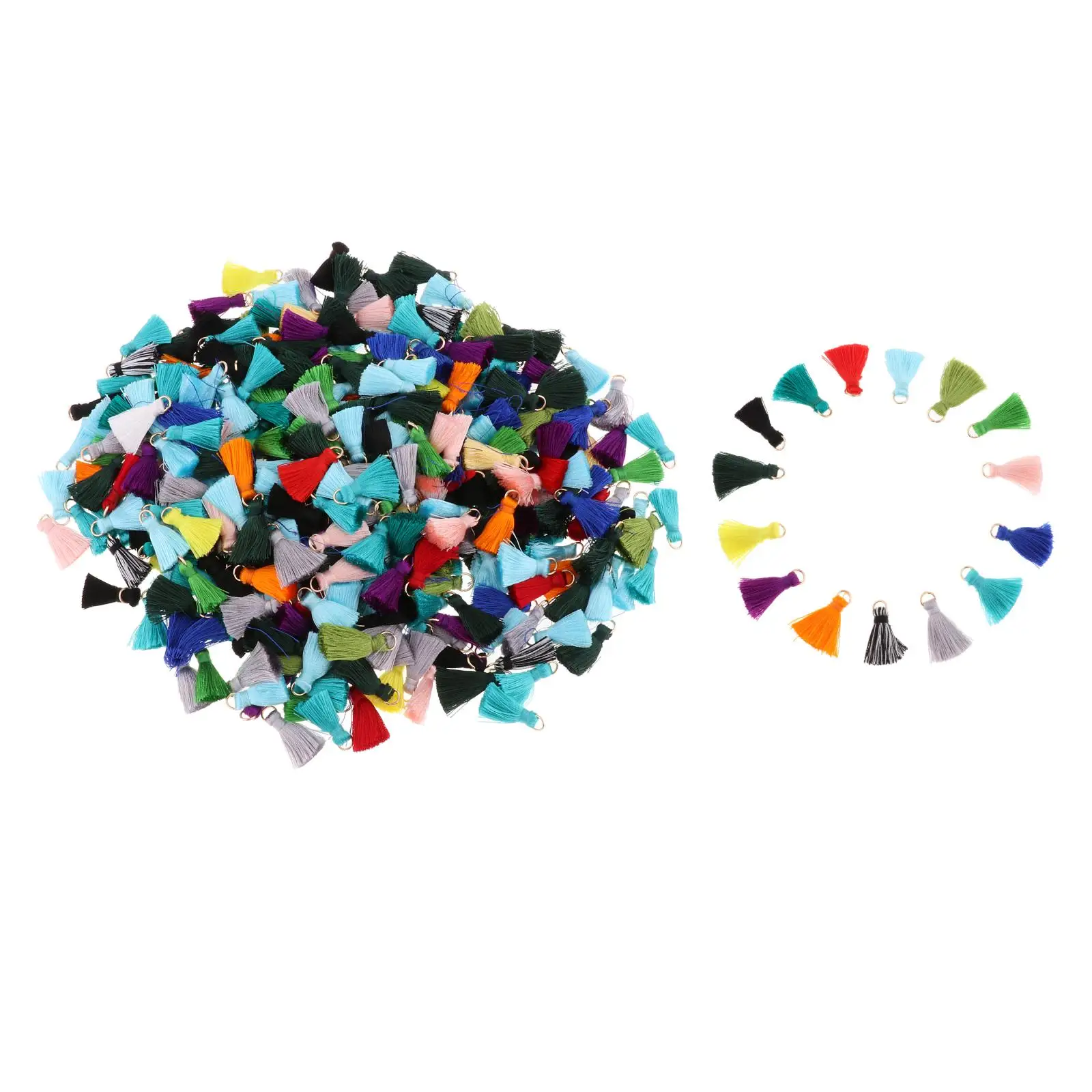 

100-Pack Pendants Tassel Mixed Color DIY Keychain Making Elegant with