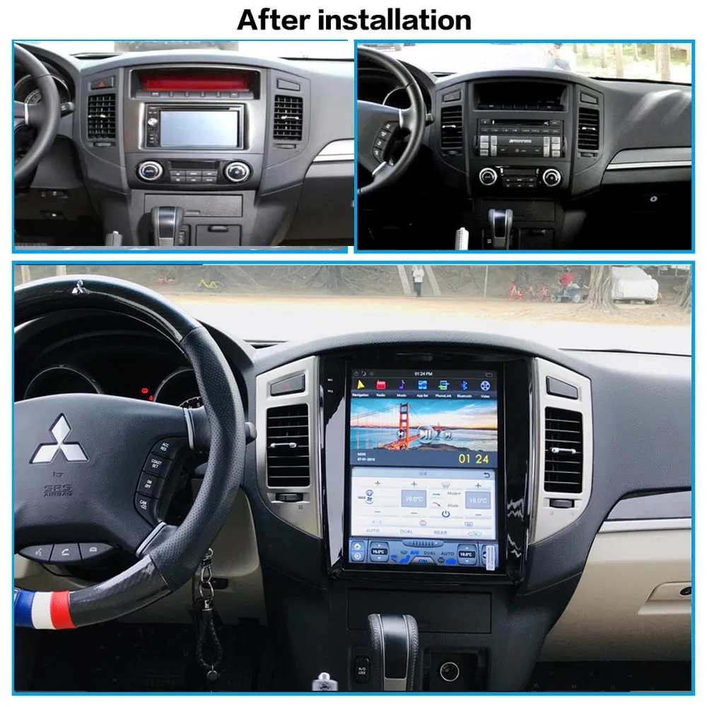 

GPS YAZH, Android 9,0 Mitsubishi Pajero V93 V94 V40 2008-2019 12,1- Tesla Style
