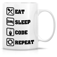 funny mug eat sleep code repeat programmer software engineer 11 oz ceramic coffee mugs funny sarcasm sarcastic inspiratio