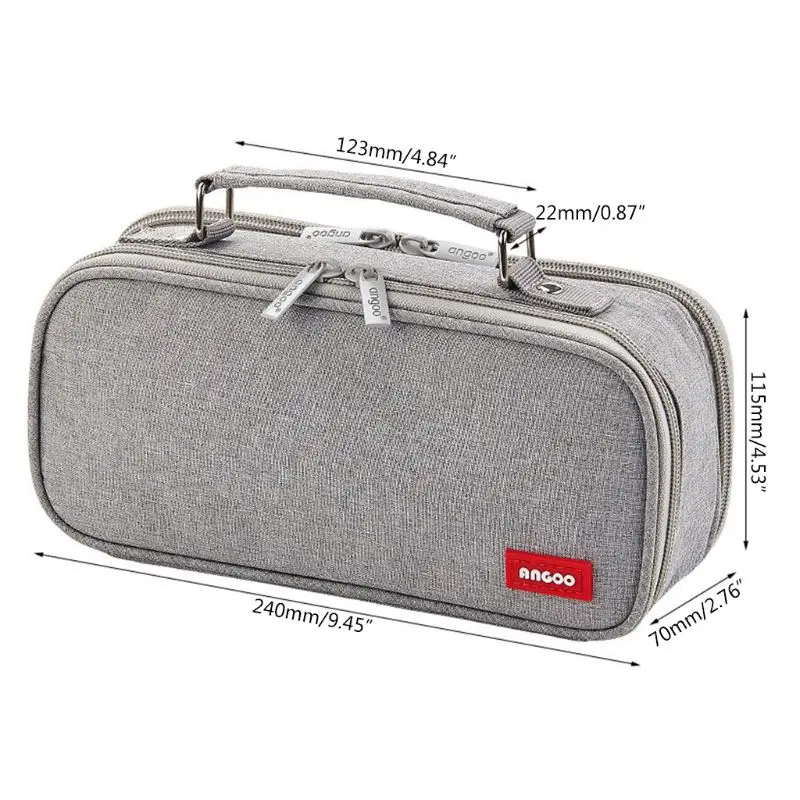 Pencil Case Cosmetic Bag Double Layer Large Capacity Makeup Pouch School Office