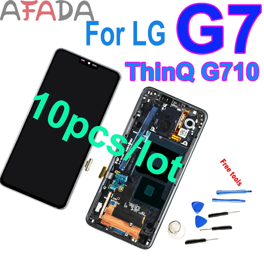

ЖК-дисплей 6,1 дюйма для LG G7 G710EM G710PM G710VMP G710TM G710N G710VM кодирующий преобразователь сенсорного экрана в сборе для LG G7 ThinQ G710, 10 шт.