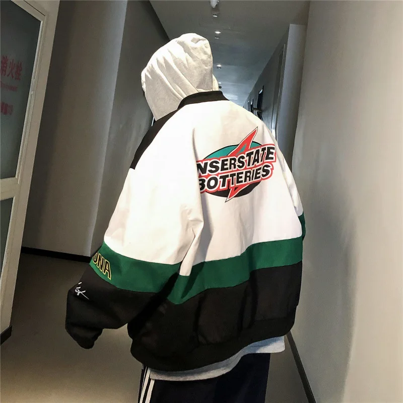 Мужские лоскутные уличные куртки-бомберы 2019 осенние мужские корейские модные