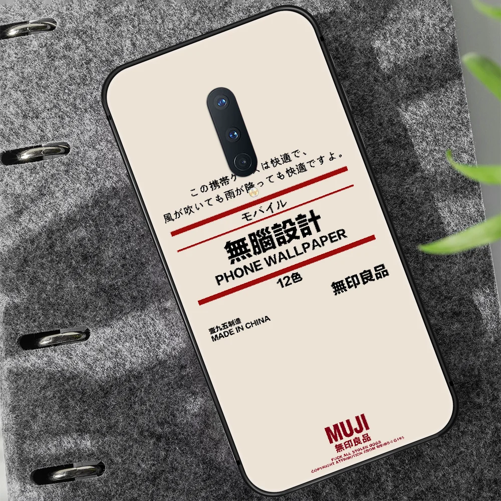 

Japan Luxury MUJI Brand Phone Case Cover Hull For 1+ Oneplus 5T 6 6T 7 7T 8 8T Pro black Coque Fashion Waterproof Pretty Back