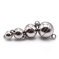 mibrow 2pcslot stainless steel round magnetic clasps size 6mm 8mm 10mm 12mm for bracelets end clasps connectors jewelry making