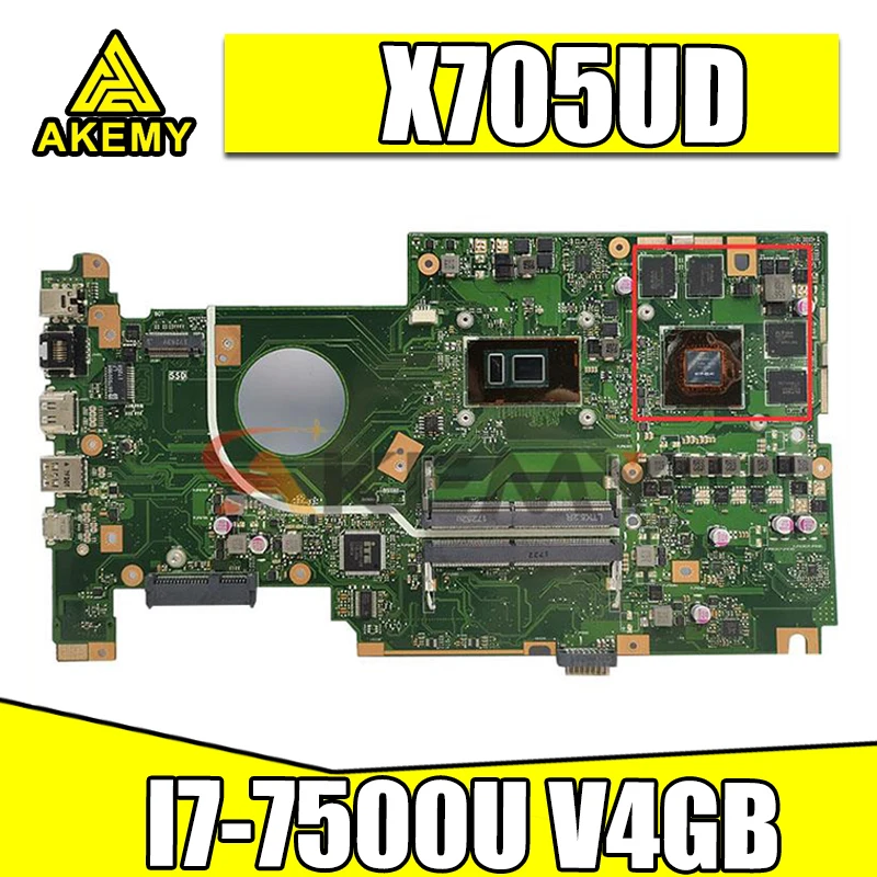 

Новая материнская плата X705UD с фотографией для Asus VivoBook X705UDR X705U, материнская плата для ноутбука, 100% оригинальная материнская плата