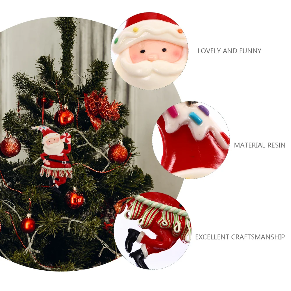 

1pc Christmas Vintage Xmas Decor Resin Santa Pendant Crafts Lovely Pendant