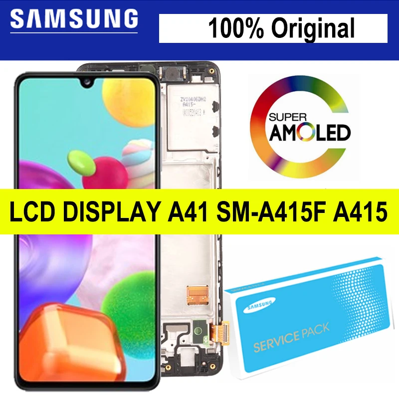 100% Оригинальный 6 1 &quotSuper AMOLED для Samsung Galaxy A41 SM A415F A415 ЖК дисплей сенсорный экран