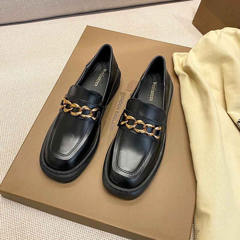 

Women's Loafers for 2021 Casual Ladies Autumn Low Heels Designer Genuine Leather Fashion Oxfords Slip-on shoes Moccasins