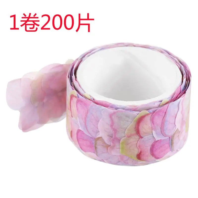 

New 200PCS/Roll Masking Scrapbook Sticker Sticky Paper Flower Petals Tape Washi Tape