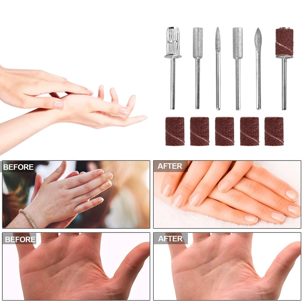 Машинка электрическая с 6 насадками для маникюра и педикюра портативный аппарат