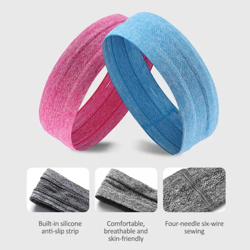 

Jogging Sweat Band Silicone Non-slip Antiperspirant Headband Sports Scarf Yoga Hair Bands Fitness Equipment Yoga Hair Band