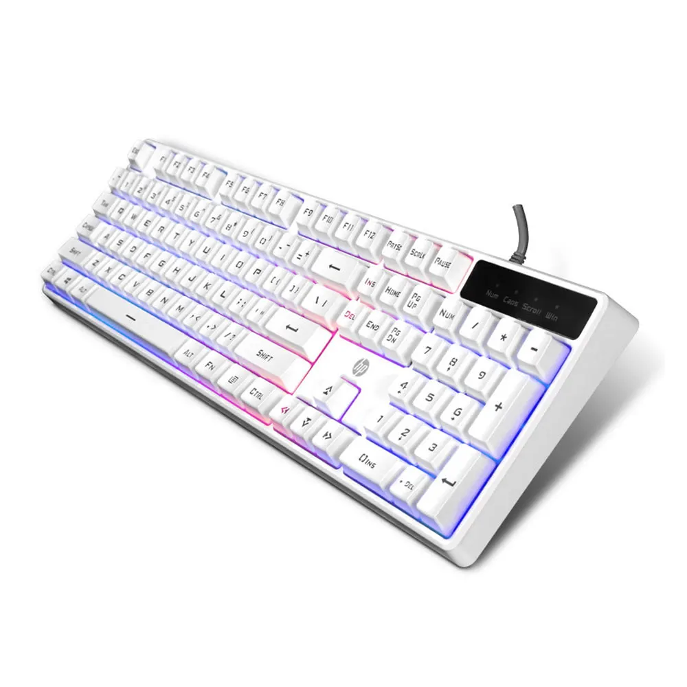 Hp K300 Проводная Водонепроницаемая игровая клавиатура механический эргономичный дизайн светодиодный с подсветкой 104 клавиш компьютерная геймерская клавиатура
