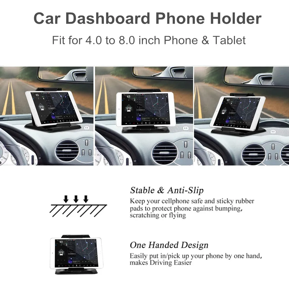phone car holder on dashboard 4 0 to 8 inch phone tablet holders in car for iphone xr xs max ipad mini gps car phone holder free global shipping