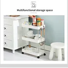 Кухонный стеллаж для хранения с 234 уровнями, тонкая скользящая башня, подвижная сборная Пластиковая полка, колеса, компактный органайзер, бытовой Органайзер