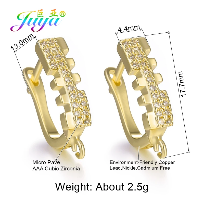 Gold Juya ювелирные изделия ручной работы, золотые/серебряные серьги, крючки, аксессуары для женщин, роскошное изготовление сережек - Цвет: Gold