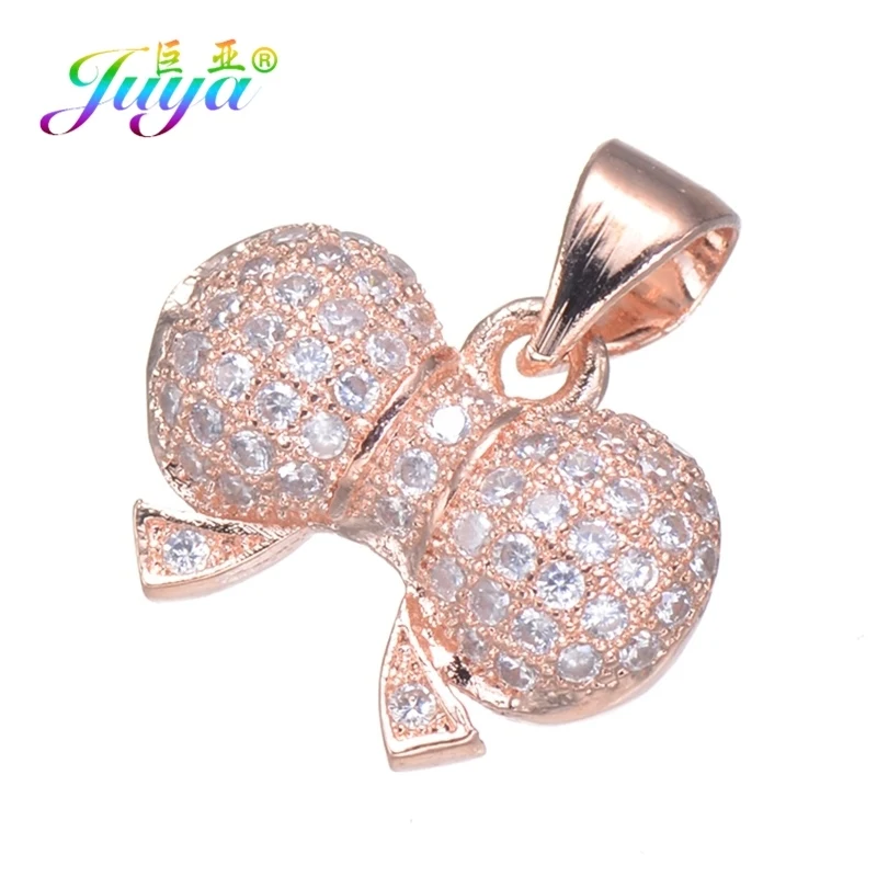 Juya DIY золото/серебро/розовое золото бабочка лебедь черепаха кошка крест кошка подвеска Подвески для женщин Модный кулон, ювелирные изделия для изготовления - Окраска металла: Rose Gold