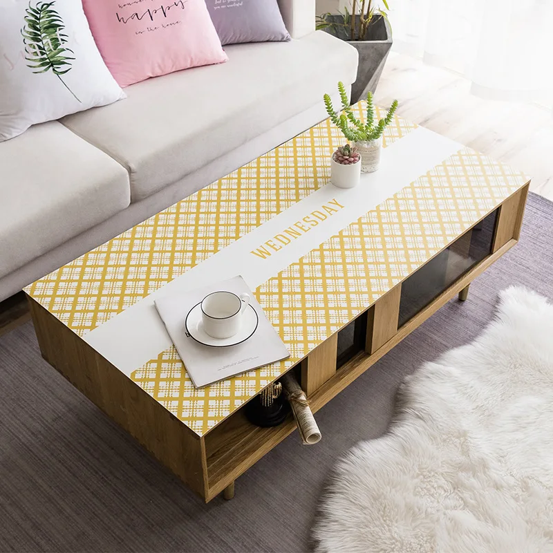 

Oilproof waterproof table mat custom made table tablecloth rectangle leather tablecloth anti-slip Placemat wood table protector