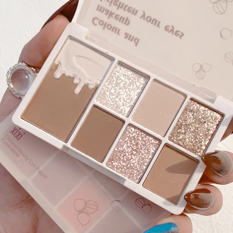 

Glitter 7 Colors Eyeshadow Palette Matte Shimmer Soft Touch Long Lasting Waterproof Eyeshadow Pigmented Makeup Pallete Cosmetics