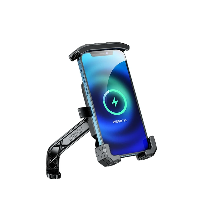 

12V Motorcycle Wireless Charger 3.5-6.5 inch Smartphone Type C PD Quick Charger Rear-view Mirror Holder Cradle