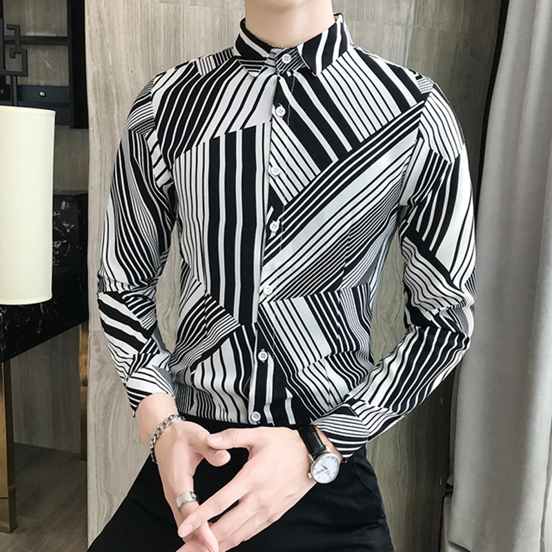TANG 2019 New brand Fashion Men Shirt Shirts 3d Floral Print Head Centered Casual Slim Fit Luxury | Мужская одежда