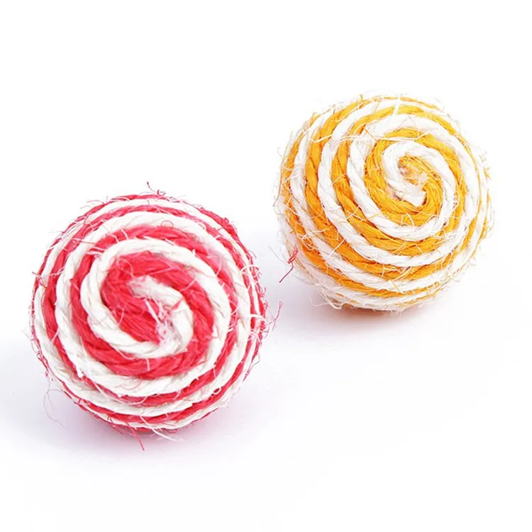 

3 Pcs/Lot Random Color Sisal Ball Cat Toy Small Mill Claw Biting