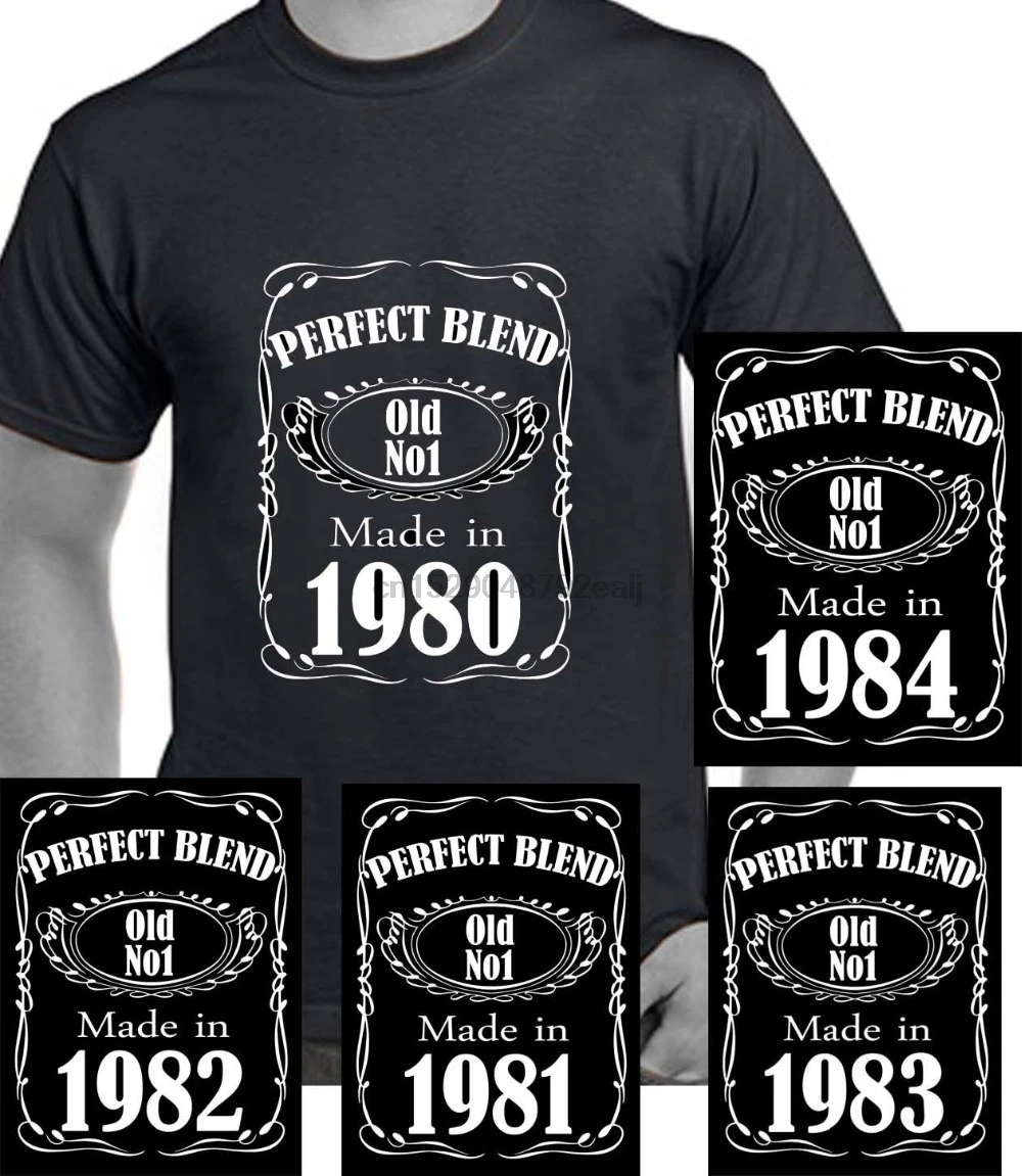 2019 короткий рукав с круглым вырезом футболки Tops Tees Men 100% хлопок 1980 1981 1982 1983 1984